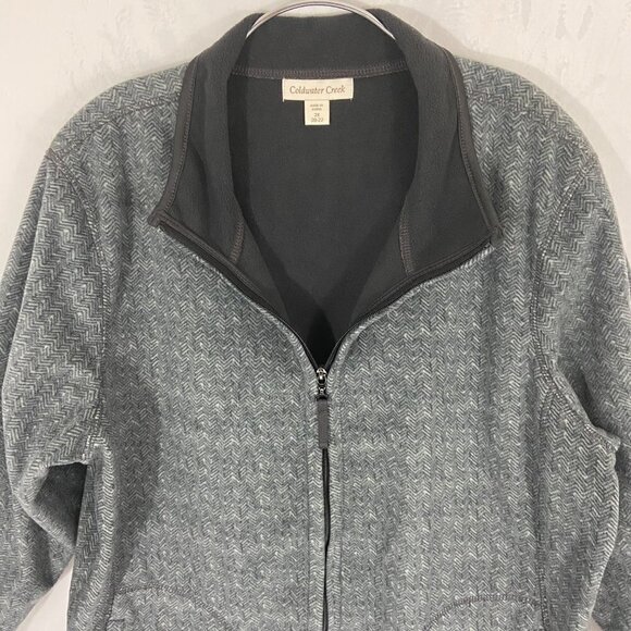 Coldwater Creek Fleece Jacket Sweater Full Zip Long Sleeve Women's Size 2XL Grey - Picture 2 of 8